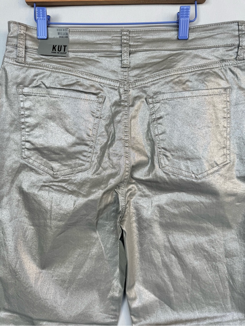 Kut from the Kloth Metallic Silver Label High-Rise Miller Wide Leg Pant - Picture 14 of 16